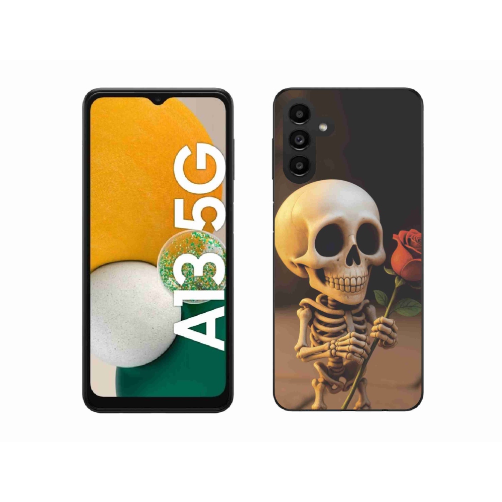 Gél borító mmCase Samsung Galaxy A13 5G - csontváz rózsával mmCase Samsung Galaxy A13 5G - csontváz rózsával