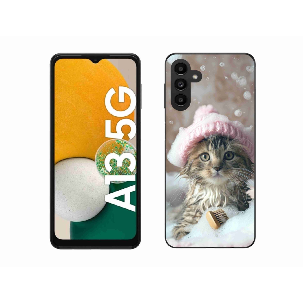 Gél borítás mmCase Samsung Galaxy A13 5G - cica és fürdő