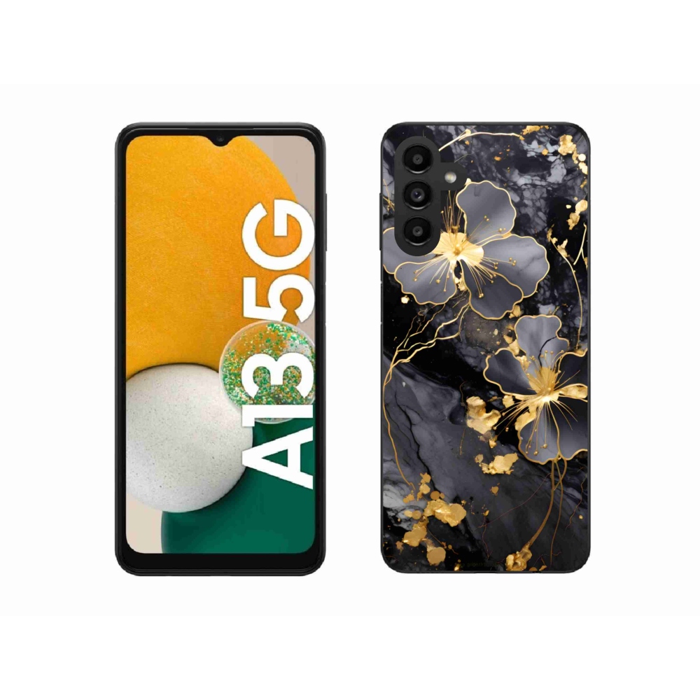 Gél borítás mmCase Samsung Galaxy A13 5G - arany virágok