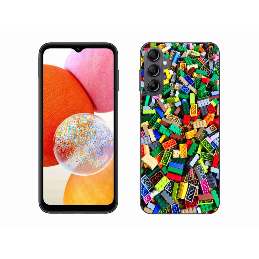Zselés borítás mmCase Samsung Galaxy A14 4G/5G - színes építőkockákhoz