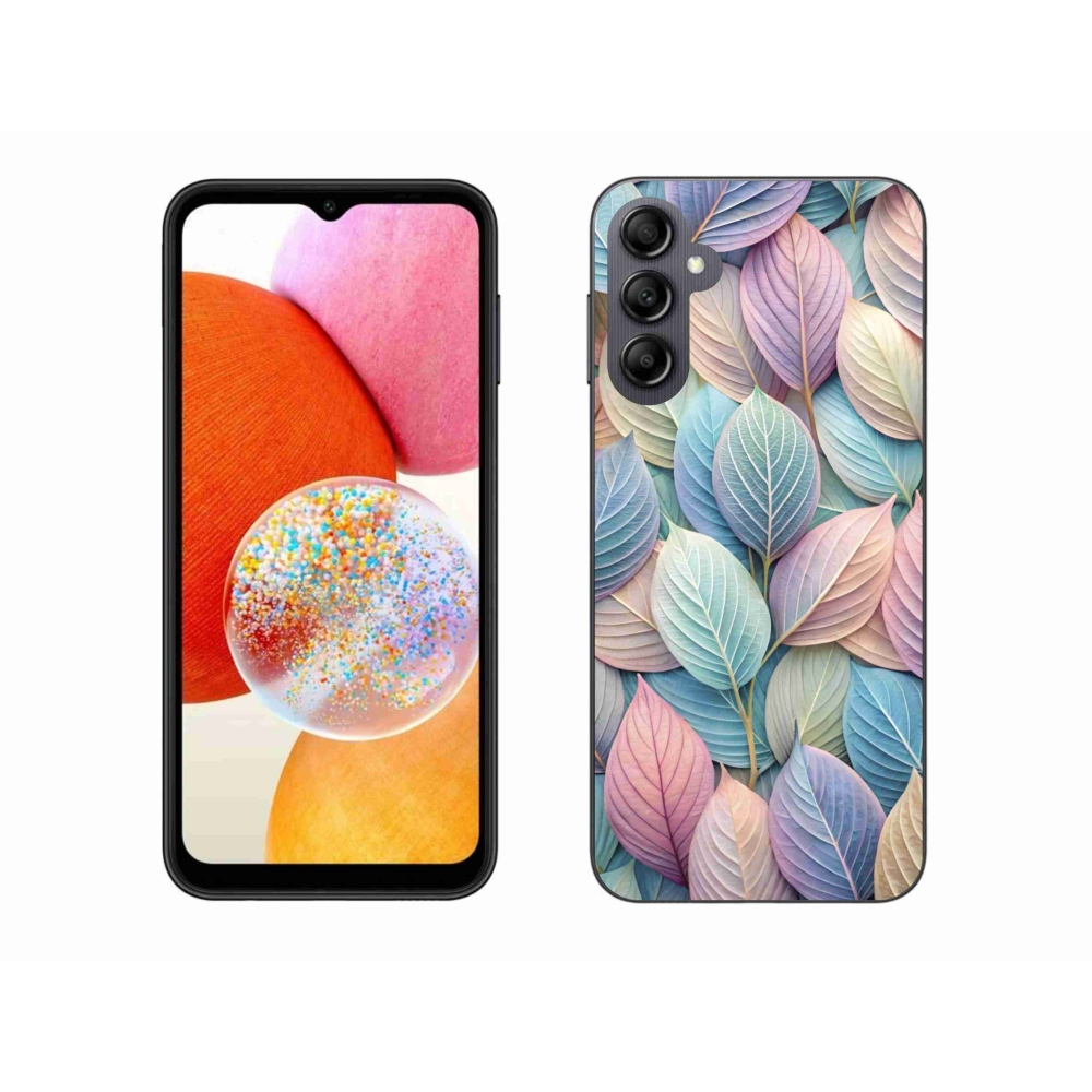 Zselés borítás mmCase Samsung Galaxy A14 4G/5G készülékhez - pasztell színű levelek