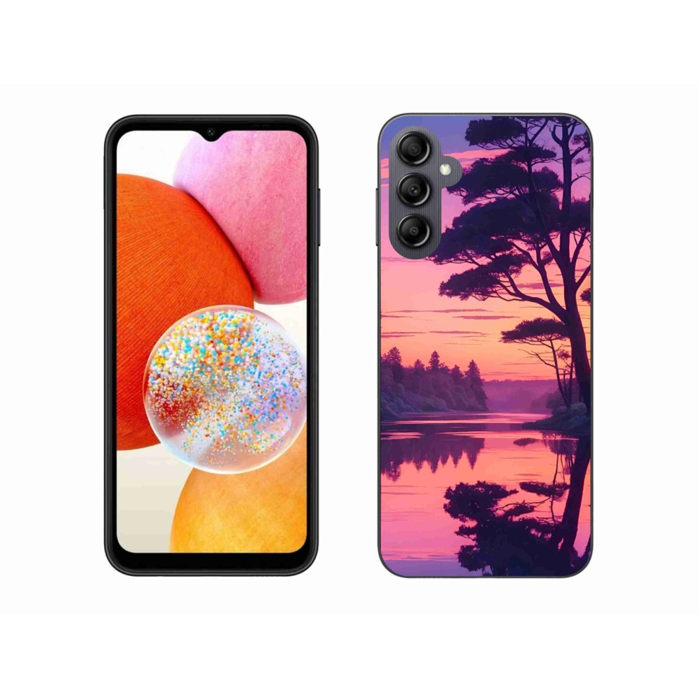 Gél borítás mmCase Samsung Galaxy A14 4G/5G készülékhez - naplemente a tó felett