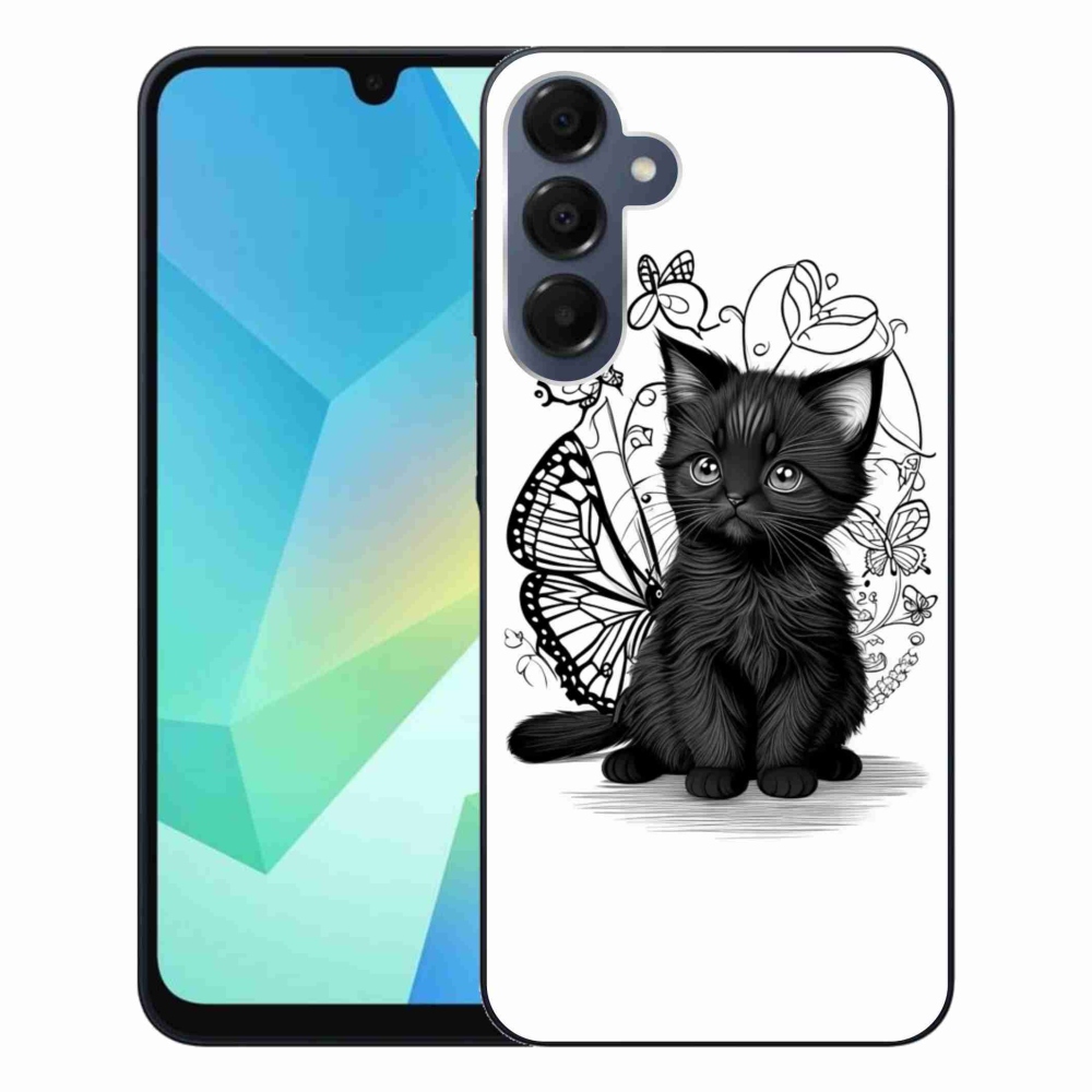 Gél védőhuzat mmCase Samsung Galaxy A16 4G/5G készülékhez - fekete cica