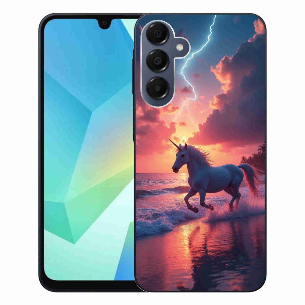 Gél borítás mmCase Samsung Galaxy A16 4G/5G készülékhez - egyszarvú a tengerparton