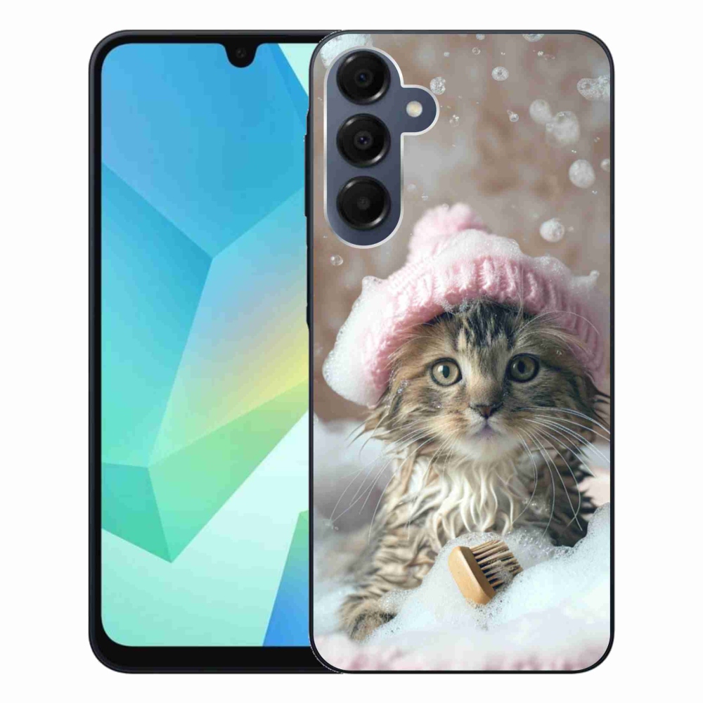 Gél borítás mmCase Samsung Galaxy A16 4G/5G készülékhez - cica és fürdő