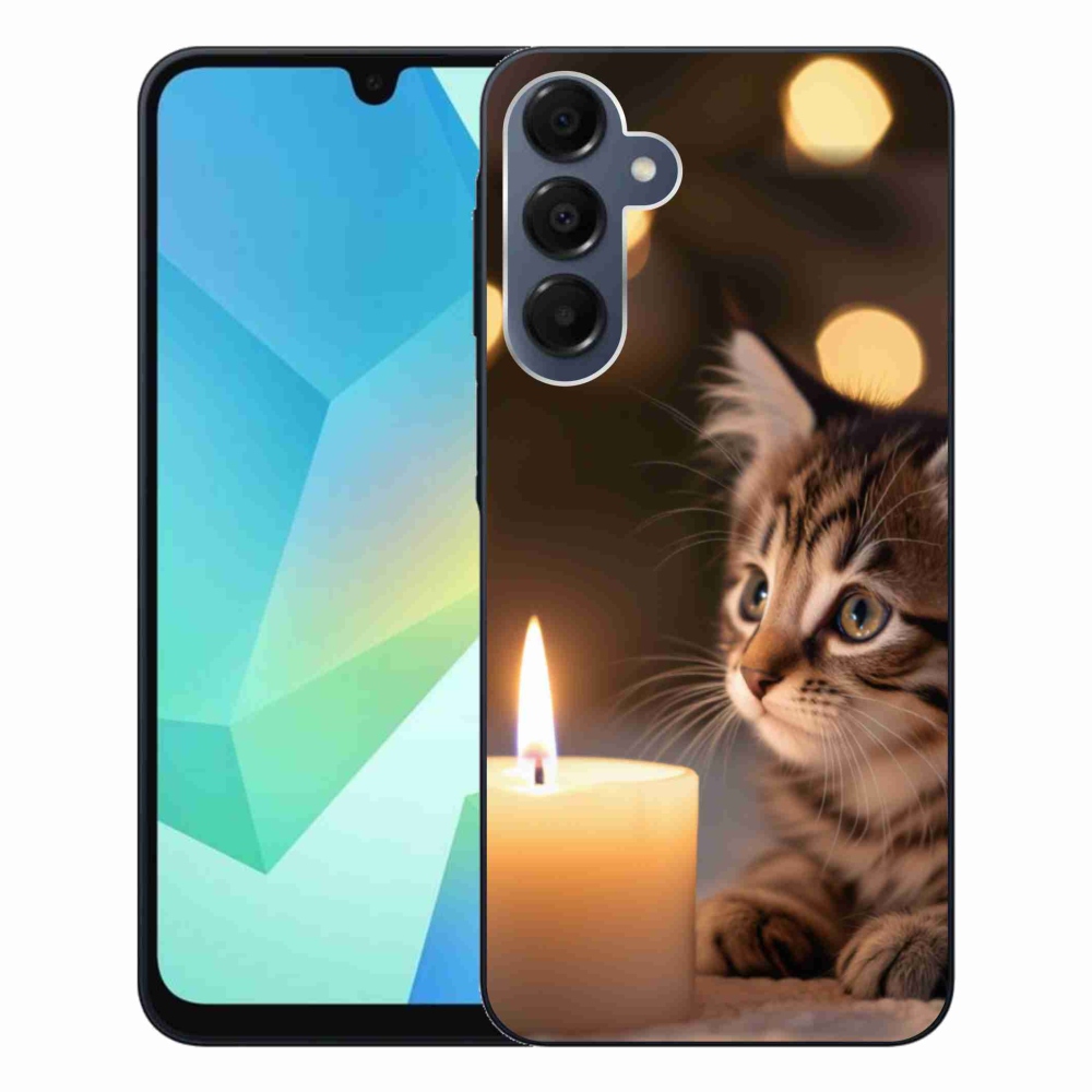 Gél borítás mmCase Samsung Galaxy A16 4G/5G készülékhez - cica és gyertya