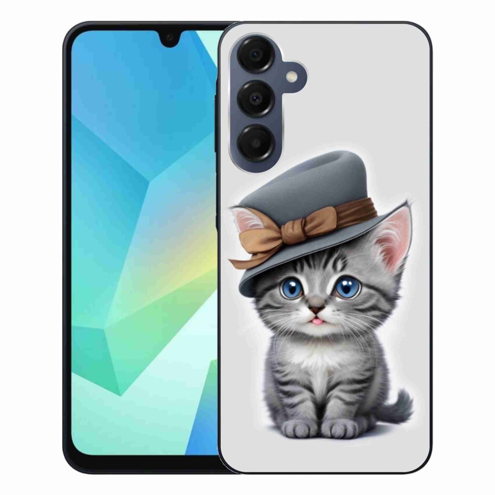 Gél borítás mmCase Samsung Galaxy A16 4G/5G készülékhez - cica sapkával