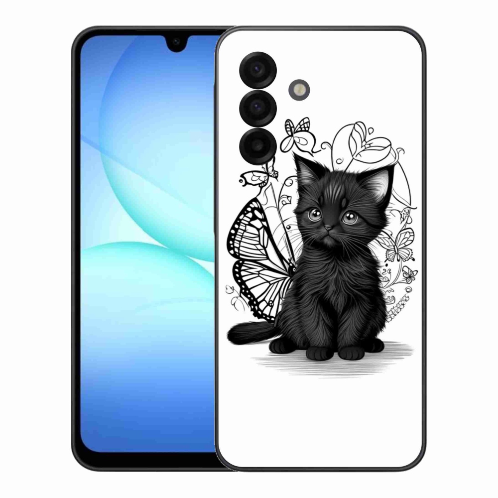 Zselés borítás mmCase Samsung Galaxy A17 4G/5G készülékhez - fekete cica