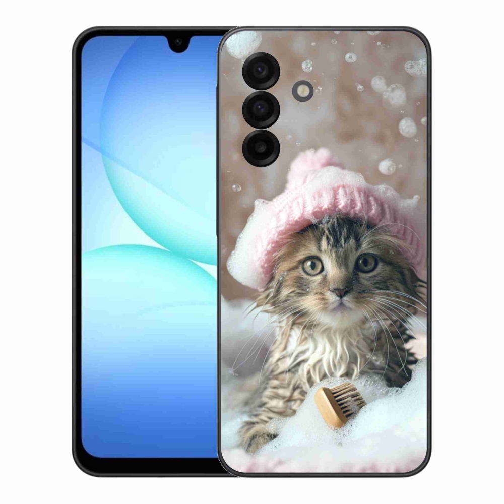 Gél borítás mmCase Samsung Galaxy A17 4G/5G készülékhez - cica és fürdő