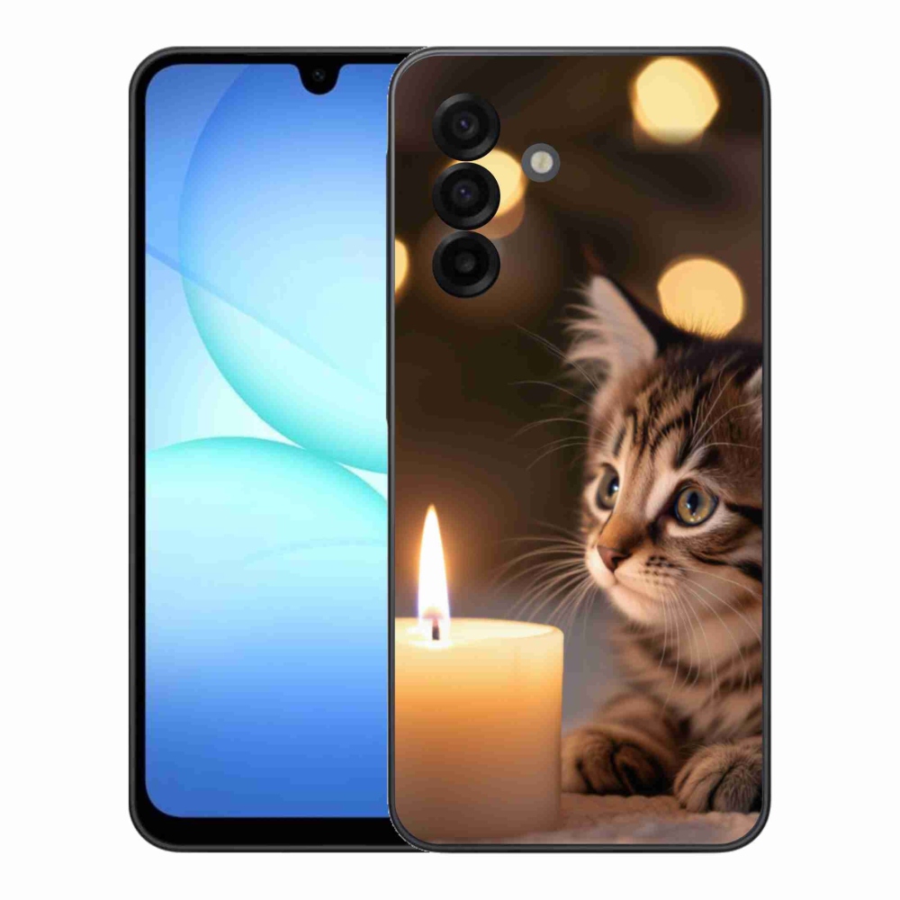 Gél borítás mmCase Samsung Galaxy A17 4G/5G készülékhez - cica és gyertya
