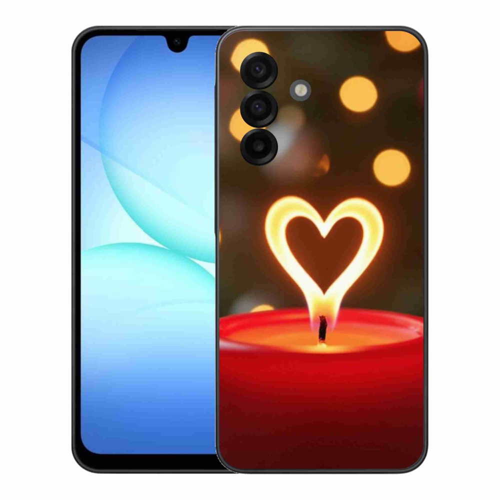 Zselés borítás mmCase Samsung Galaxy A17 4G/5G - láng szíve Samsung Galaxy A17 4G/5G-hez