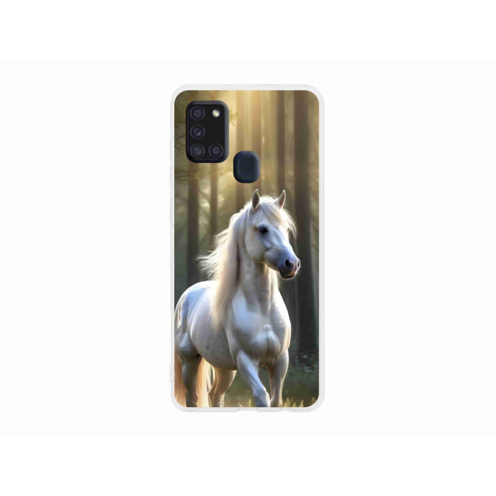 Zselés borítás mmCase Samsung Galaxy A21s - fehér ló 3