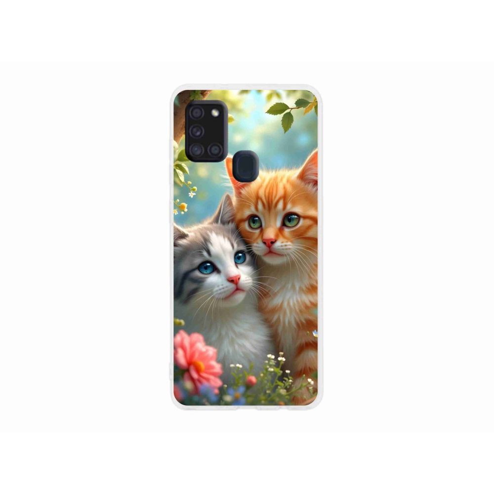 Gél borítás mmCase Samsung Galaxy A21s készülékhez - macskaszerelem 2