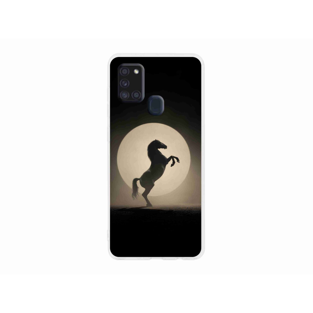 Zselés borítás mmCase Samsung Galaxy A21s készülékhez - ló sziluettben