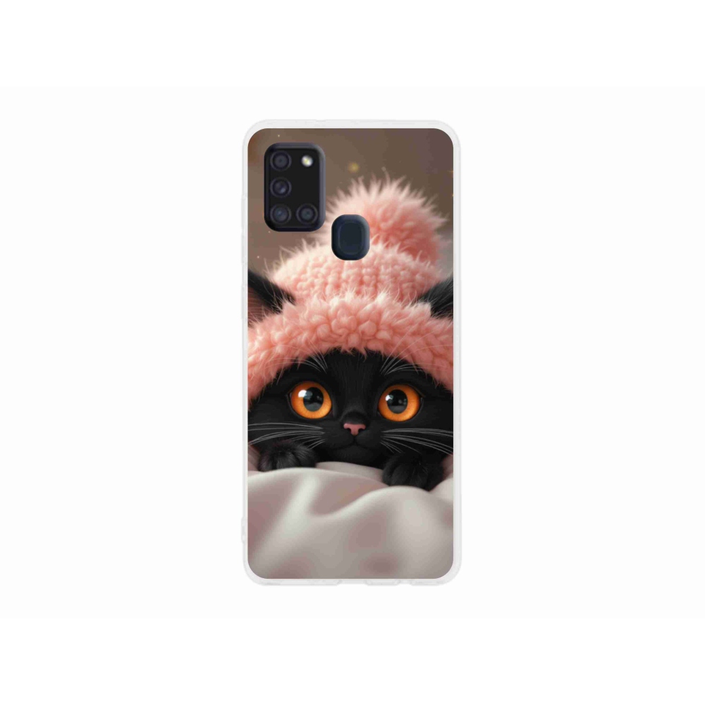 Gél borító mmCase Samsung Galaxy A21s készülékhez - aranyos cica 7