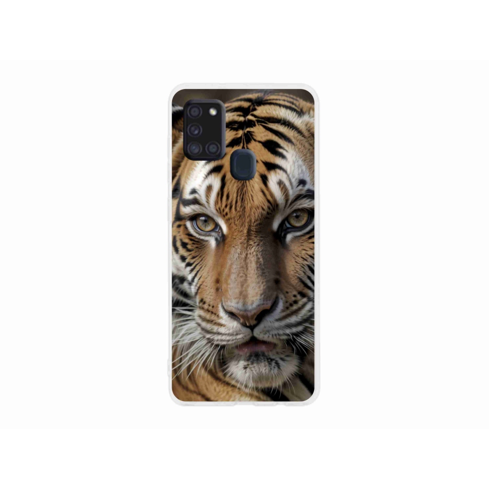 Gél borítás mmCase Samsung Galaxy A21s készülékhez - tigris nézet