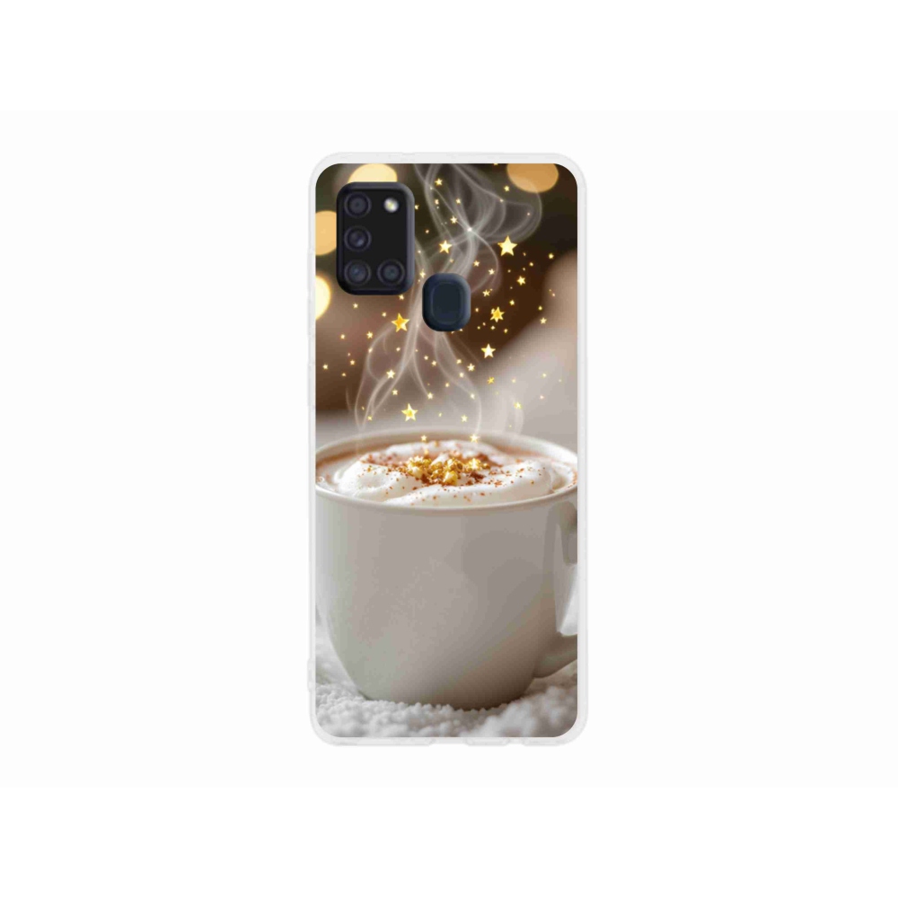 Gél borítás mmCase Samsung Galaxy A21s készülékhez - Karácsonyi forró ital
