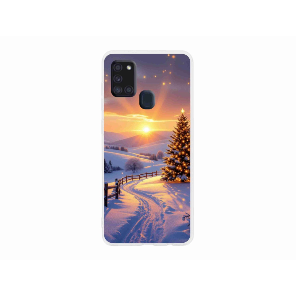 Gél borítás mmCase Samsung Galaxy A21s készülékhez - téli tájkép