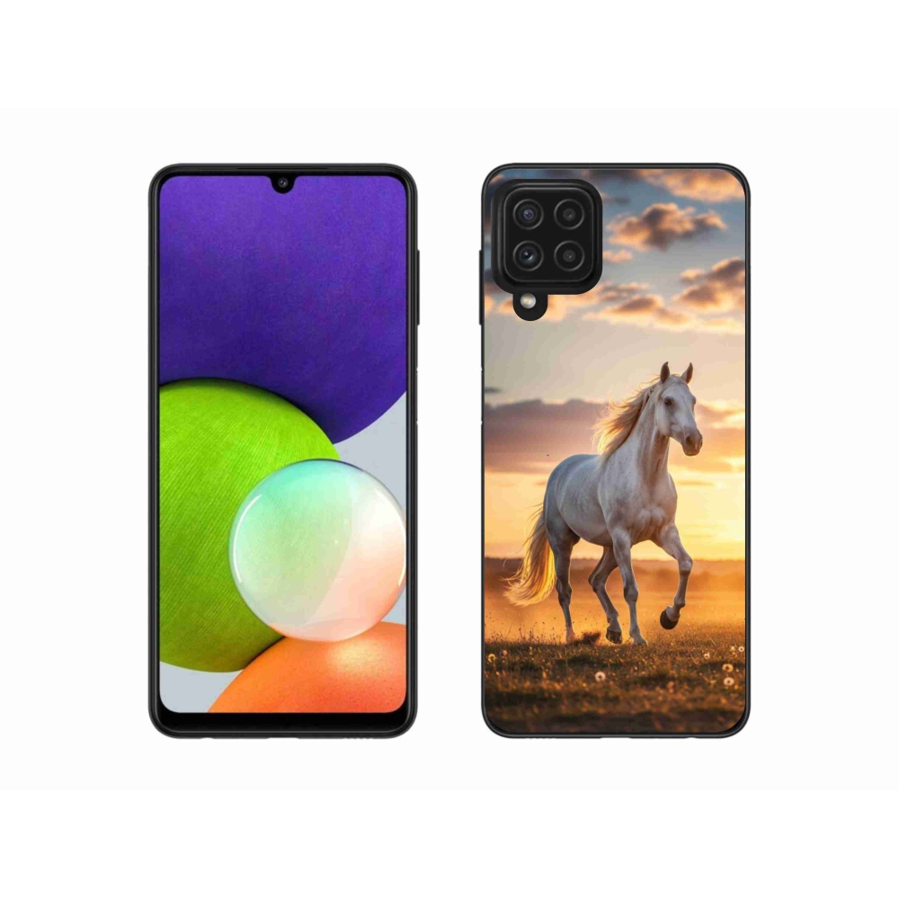 Gél borítás mmCase Samsung Galaxy A22 4G - futó fehér ló 2