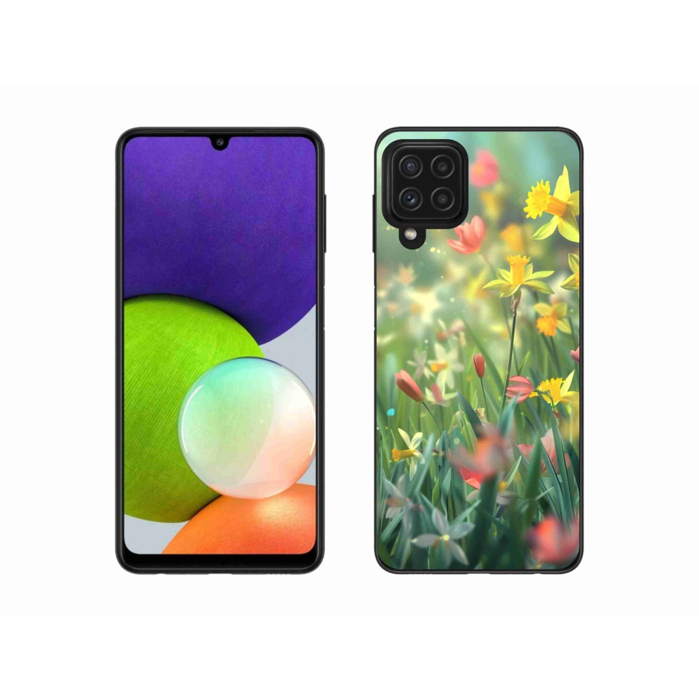 Gél borítás mmCase Samsung Galaxy A22 4G - tavaszi virágokhoz
