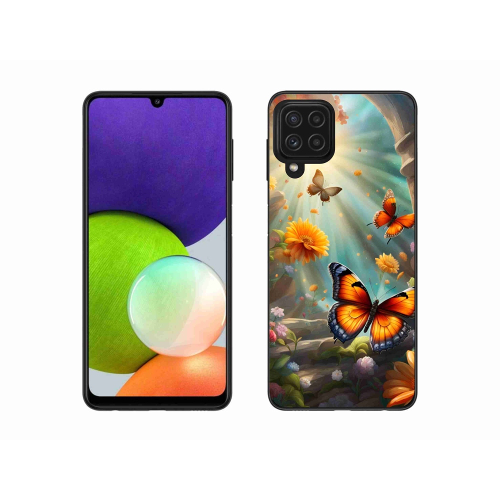Gél borítás mmCase Samsung Galaxy A22 4G - pillangó kert 2