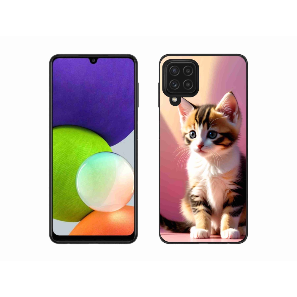 Gél borítás mmCase Samsung Galaxy A22 4G - kíváncsi cica 2