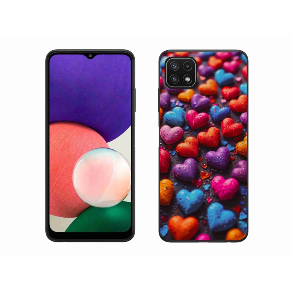 Zselés borítás mmCase Samsung Galaxy A22 5G - színes szív