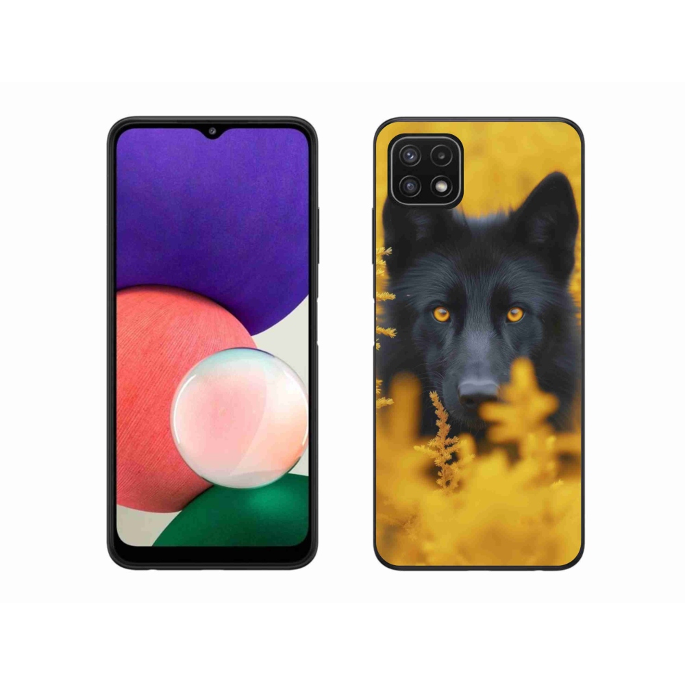 Zselés borítás mmCase Samsung Galaxy A22 5G - fekete farkas 2