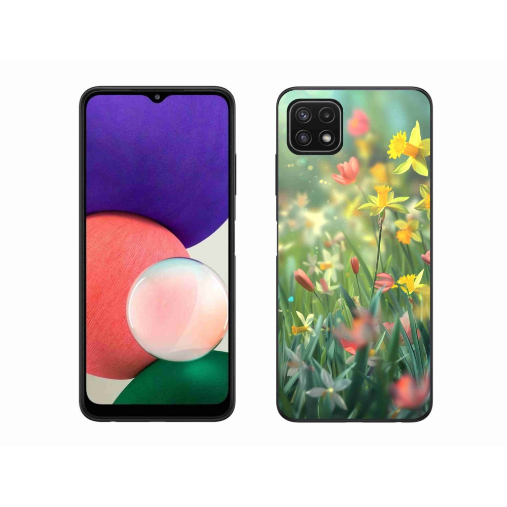 Gél borítás mmCase Samsung Galaxy A22 5G - tavaszi virágokhoz