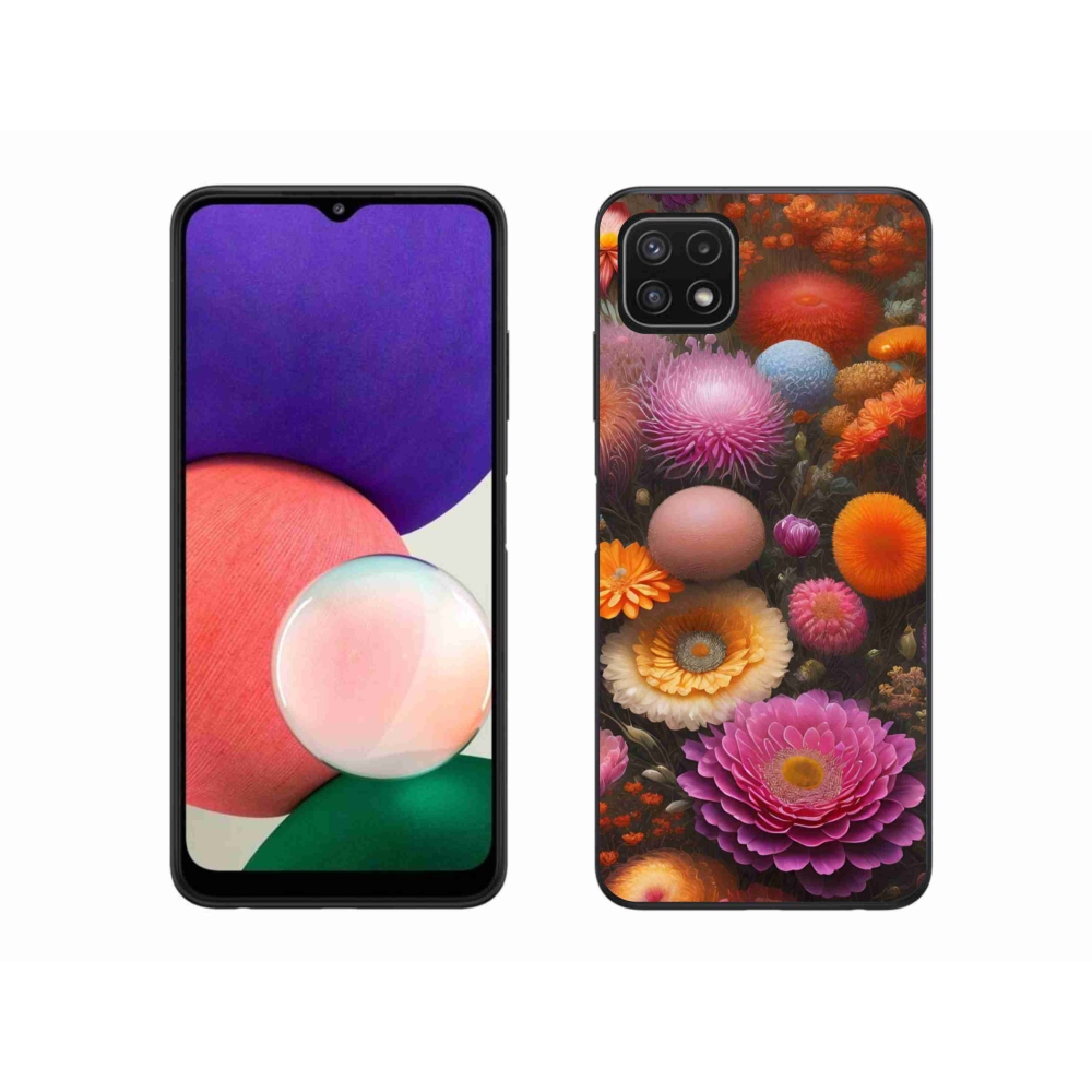 Gél borítás mmCase Samsung Galaxy A22 5G - virágos kompozícióhoz