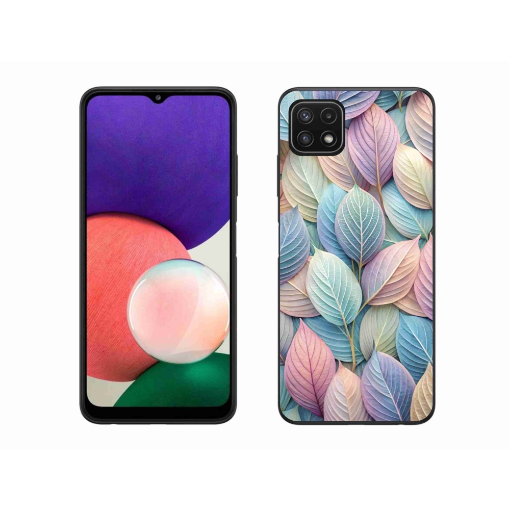 Zselés borítás mmCase Samsung Galaxy A22 5G - pasztell levelek
