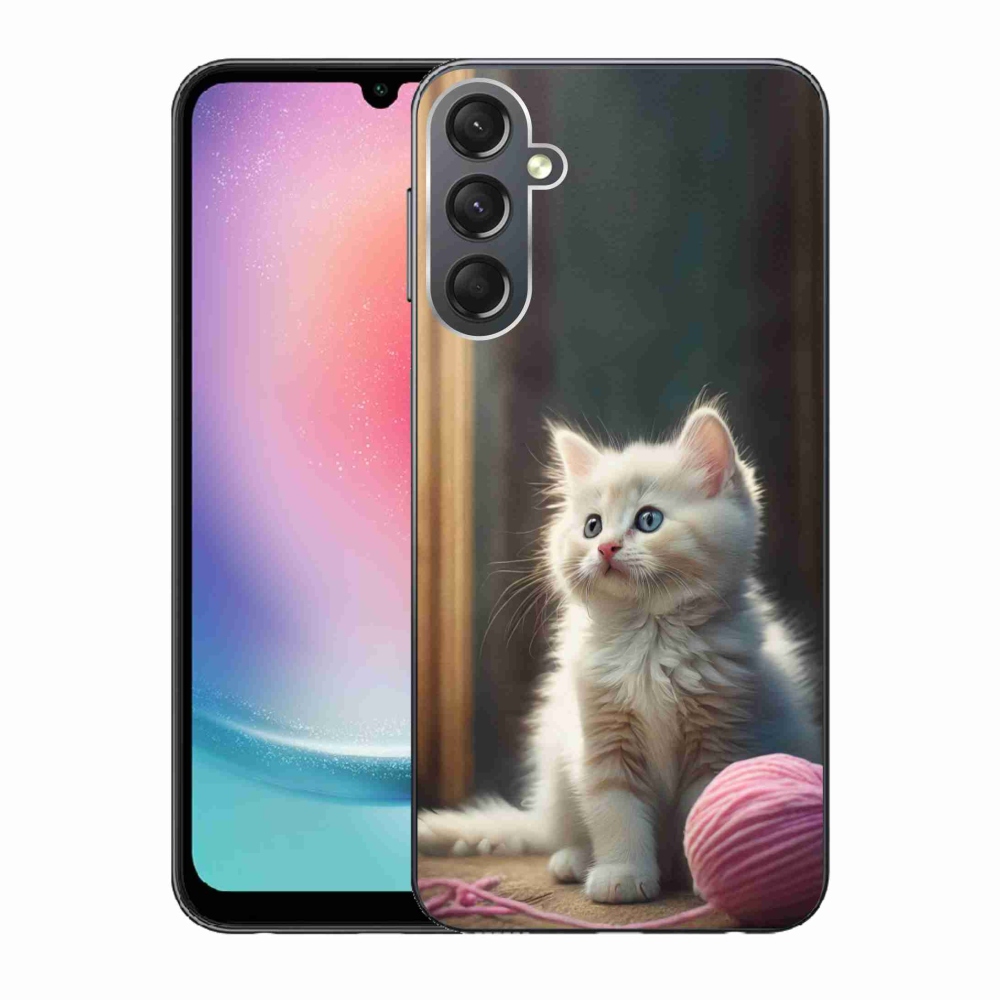 Gél védőhuzat mmCase Samsung Galaxy A24 készülékhez - fehér cica 2