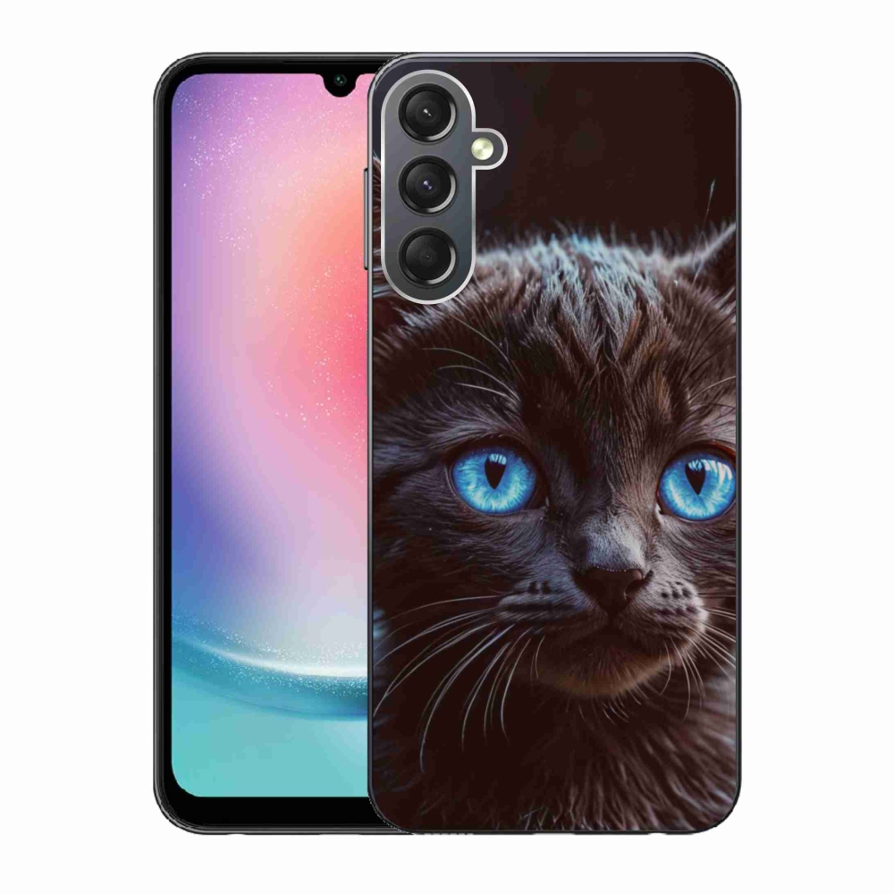 Zselés borítás mmCase Samsung Galaxy A24 készülékhez - fekete cica 2