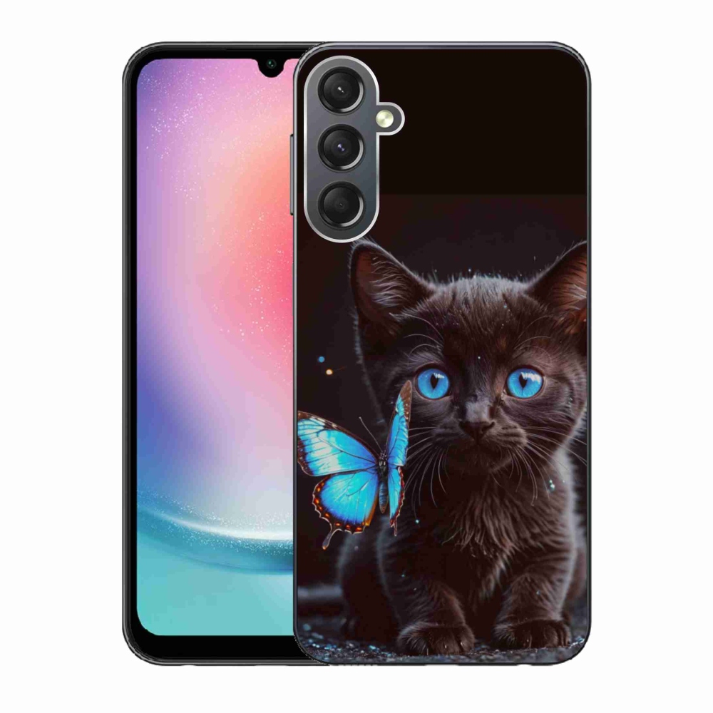 Zselés borítás mmCase Samsung Galaxy A24 készülékhez - fekete cica 3