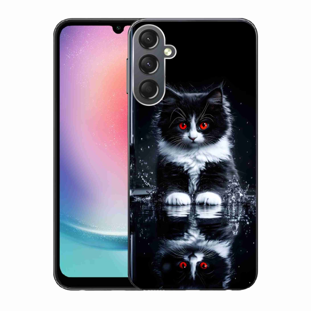 Zselés borítás mmCase Samsung Galaxy A24 készülékhez - fekete-fehér cica