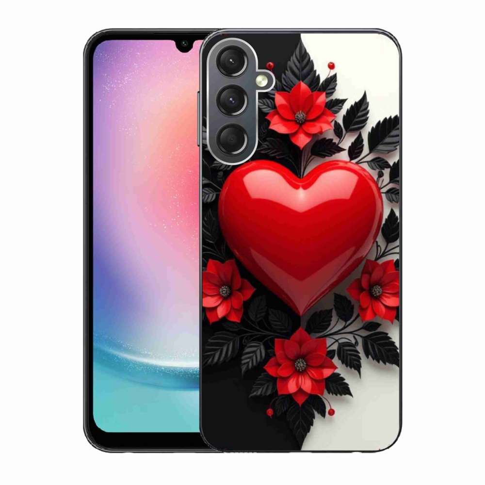 Gél védőhuzat mmCase Samsung Galaxy A24 készülékhez - piros szív