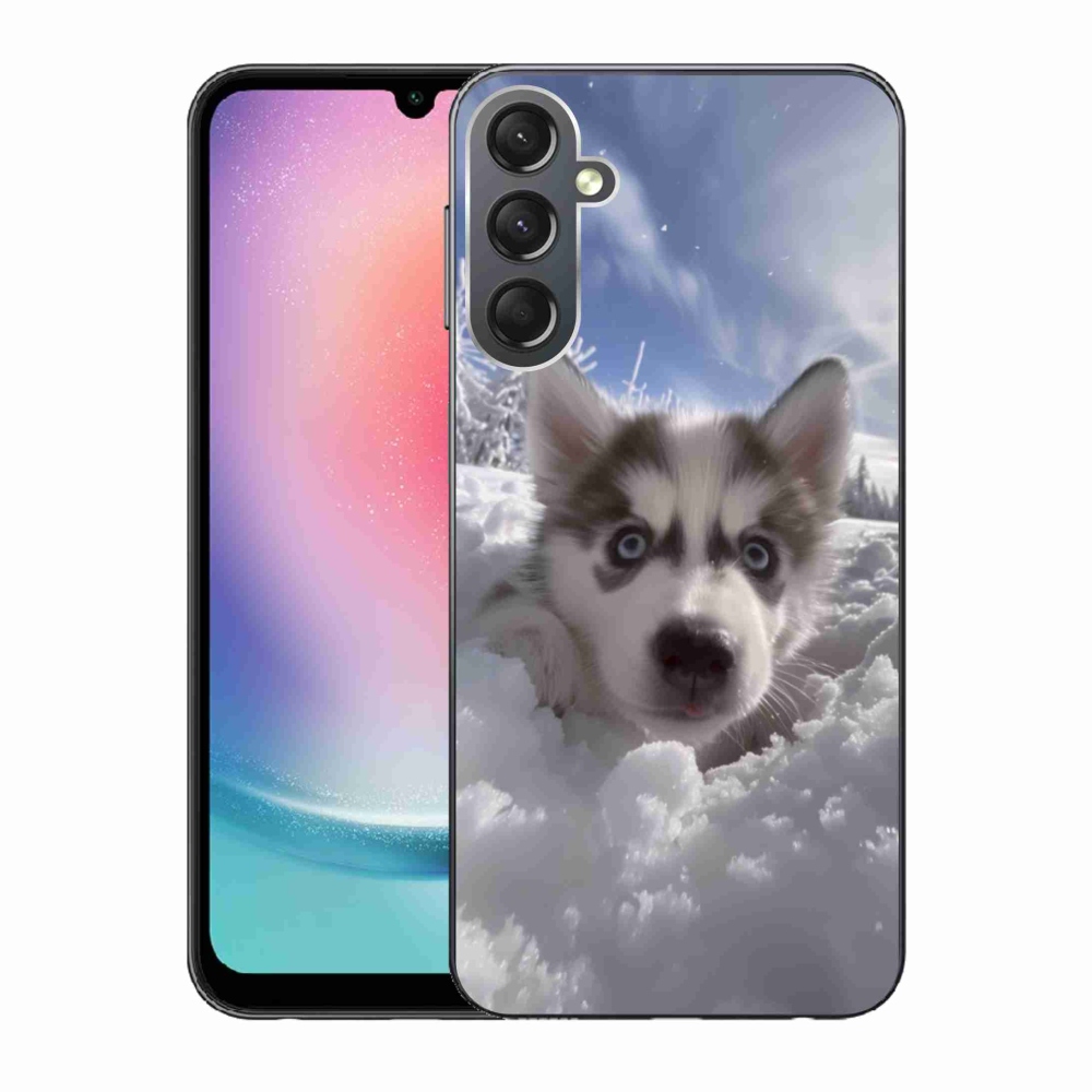 Gél borítás mmCase Samsung Galaxy A24 készülékhez - husky a hóban