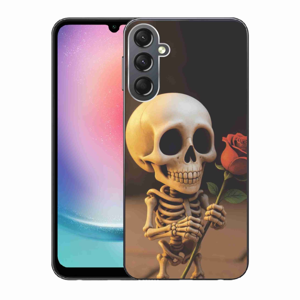 Gél borítás mmCase Samsung Galaxy A24 készülékhez - csontváz rózsával