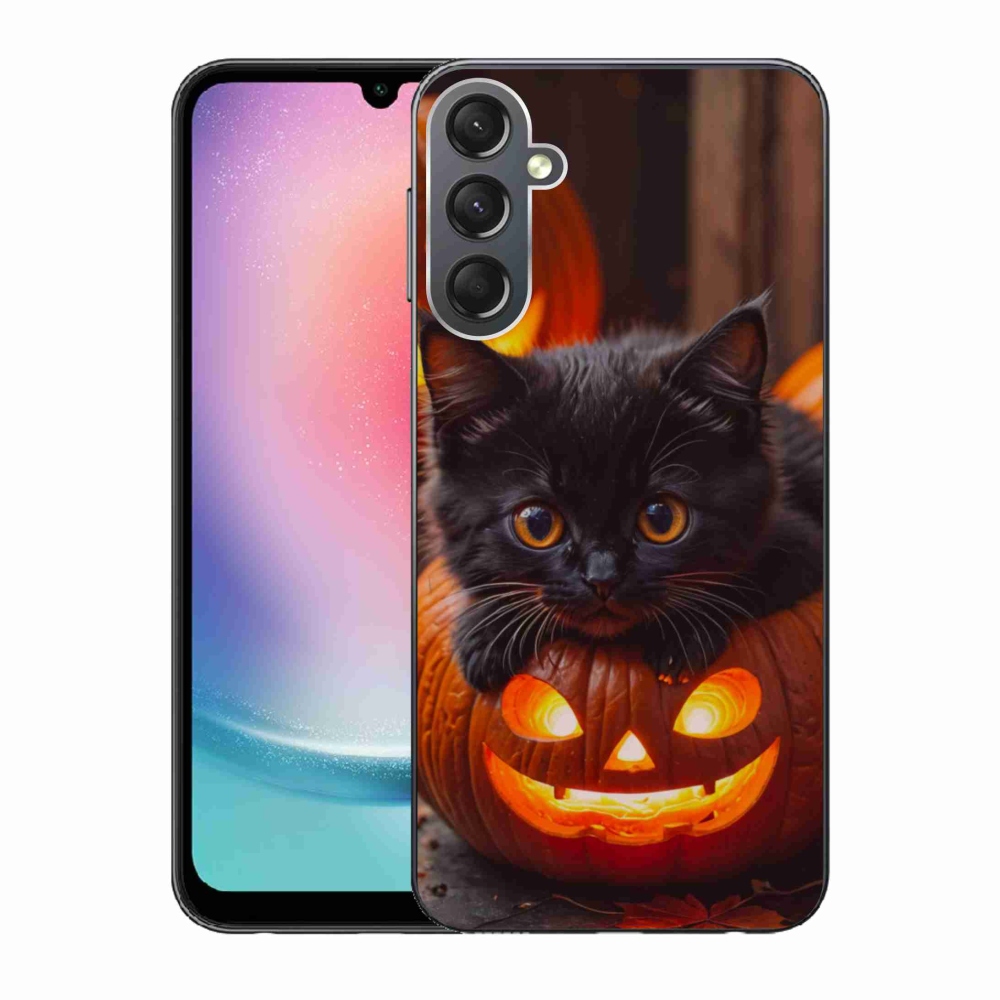 Gél borítás mmCase Samsung Galaxy A24 készülékhez - cica és sütőtök