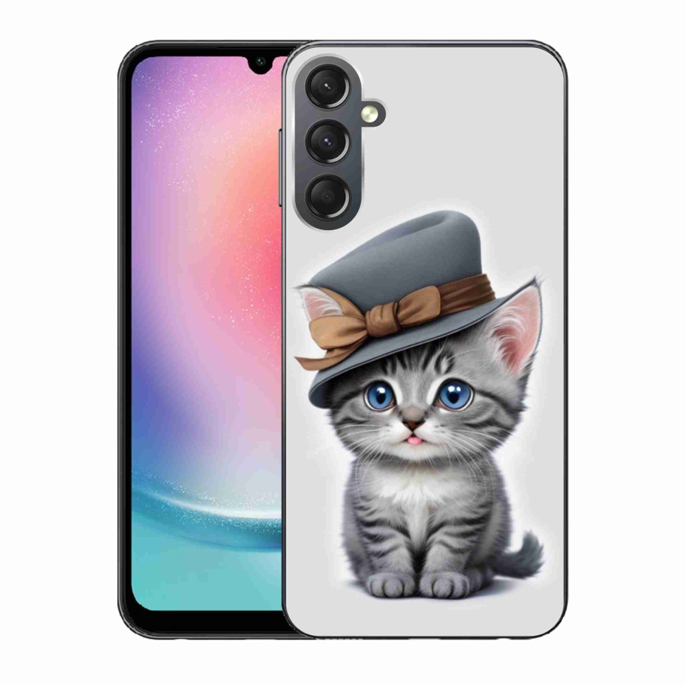 Gél borítás mmCase Samsung Galaxy A24 készülékhez - cica sapkával