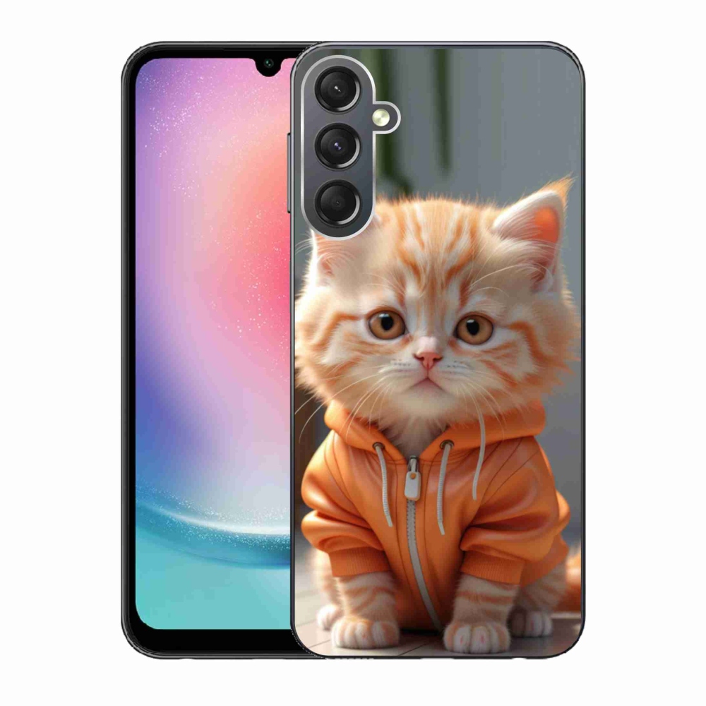 Gél borítás mmCase Samsung Galaxy A24 készülékhez - cica melegítőben