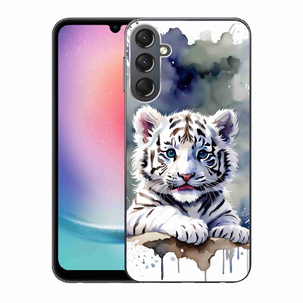 Gél borítás mmCase Samsung Galaxy A24 készülékhez - fehér tigriskölyök