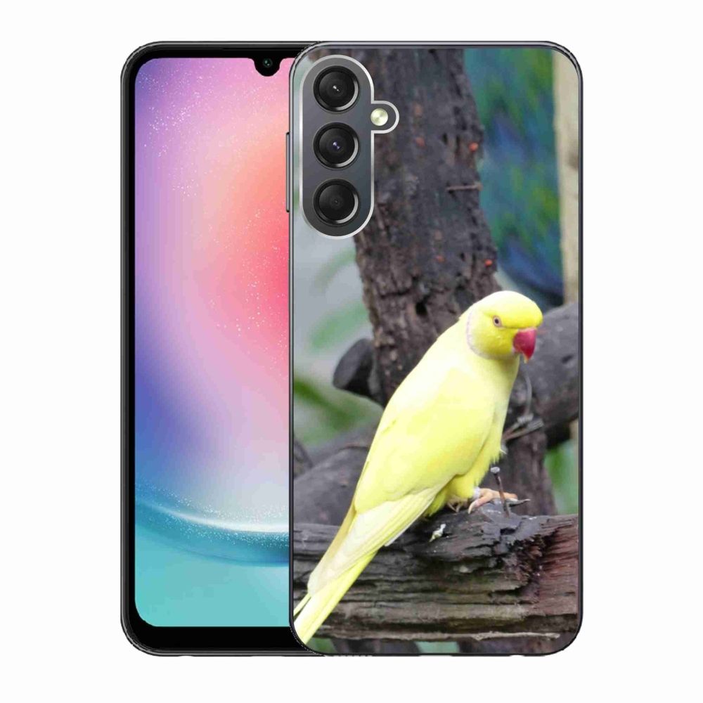 Zselés borítás mmCase Samsung Galaxy A24 készülékhez - papagáj alexander sárga