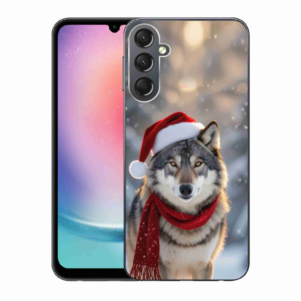 Gél borítás mmCase Samsung Galaxy A24 készülékhez - Karácsonyi farkas