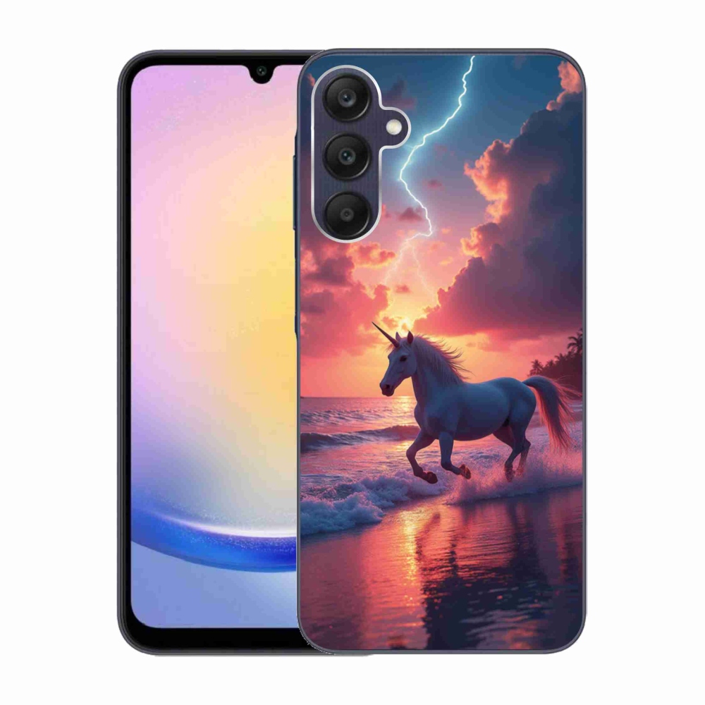 Zselés borítás mmCase Samsung Galaxy A25 5G - egyszarvú a tengerparton