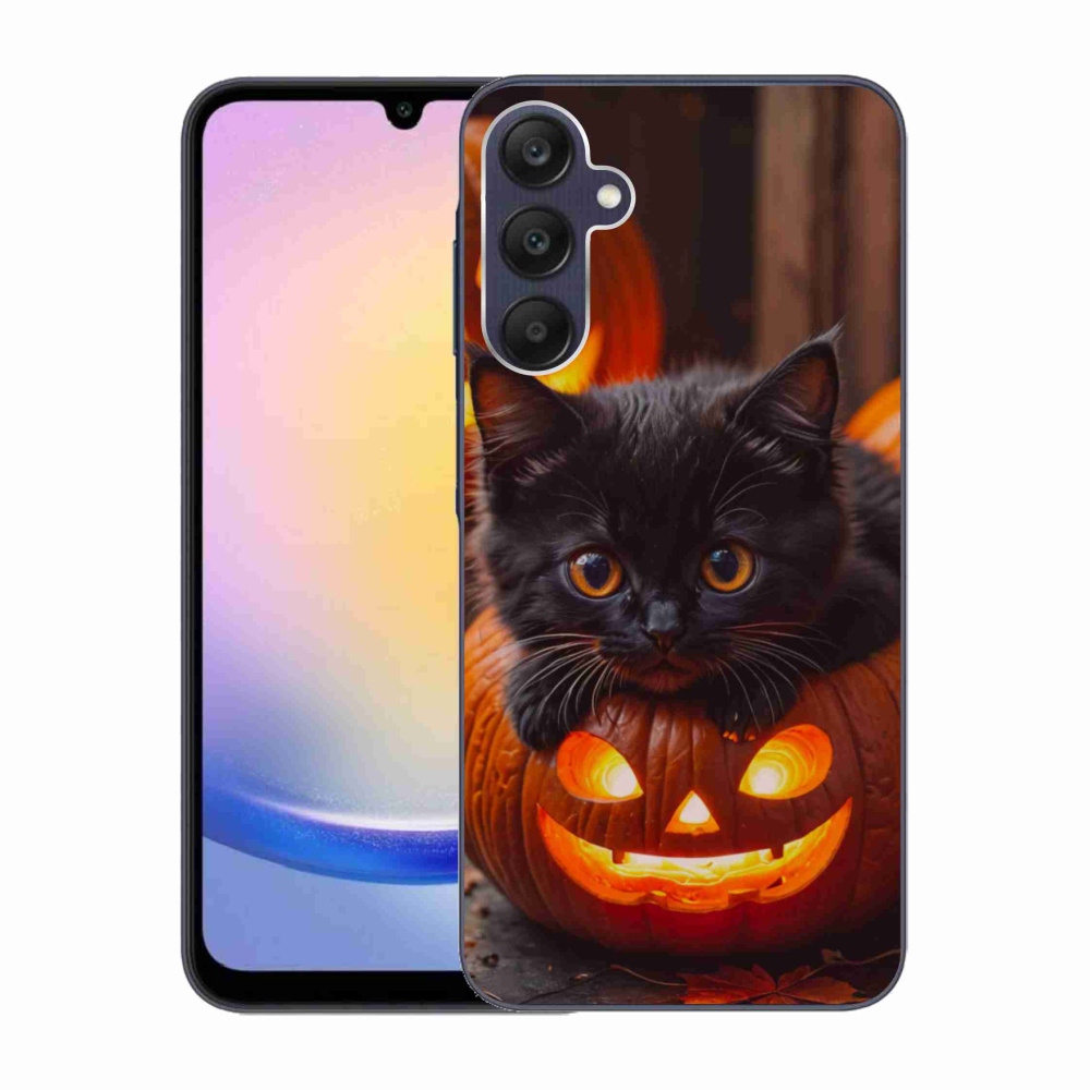 Gél borítás mmCase Samsung Galaxy A25 5G - cica és tök - Samsung Galaxy A25 5G számára