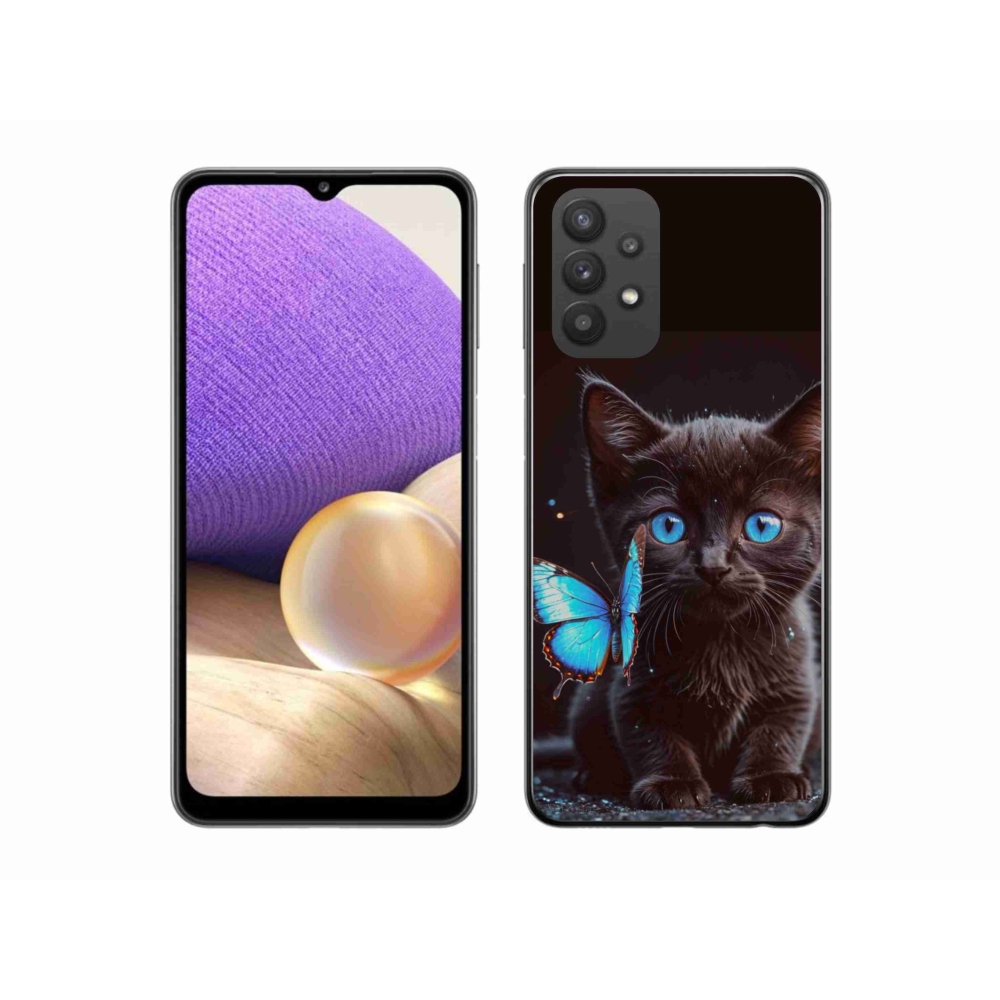 Gél védőhuzat mmCase Samsung Galaxy A32 5G - fekete cica 3