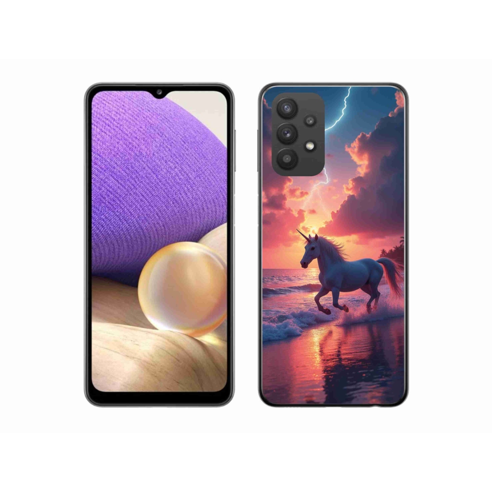Zselés borítás mmCase Samsung Galaxy A32 5G - egyszarvú a tengerparton