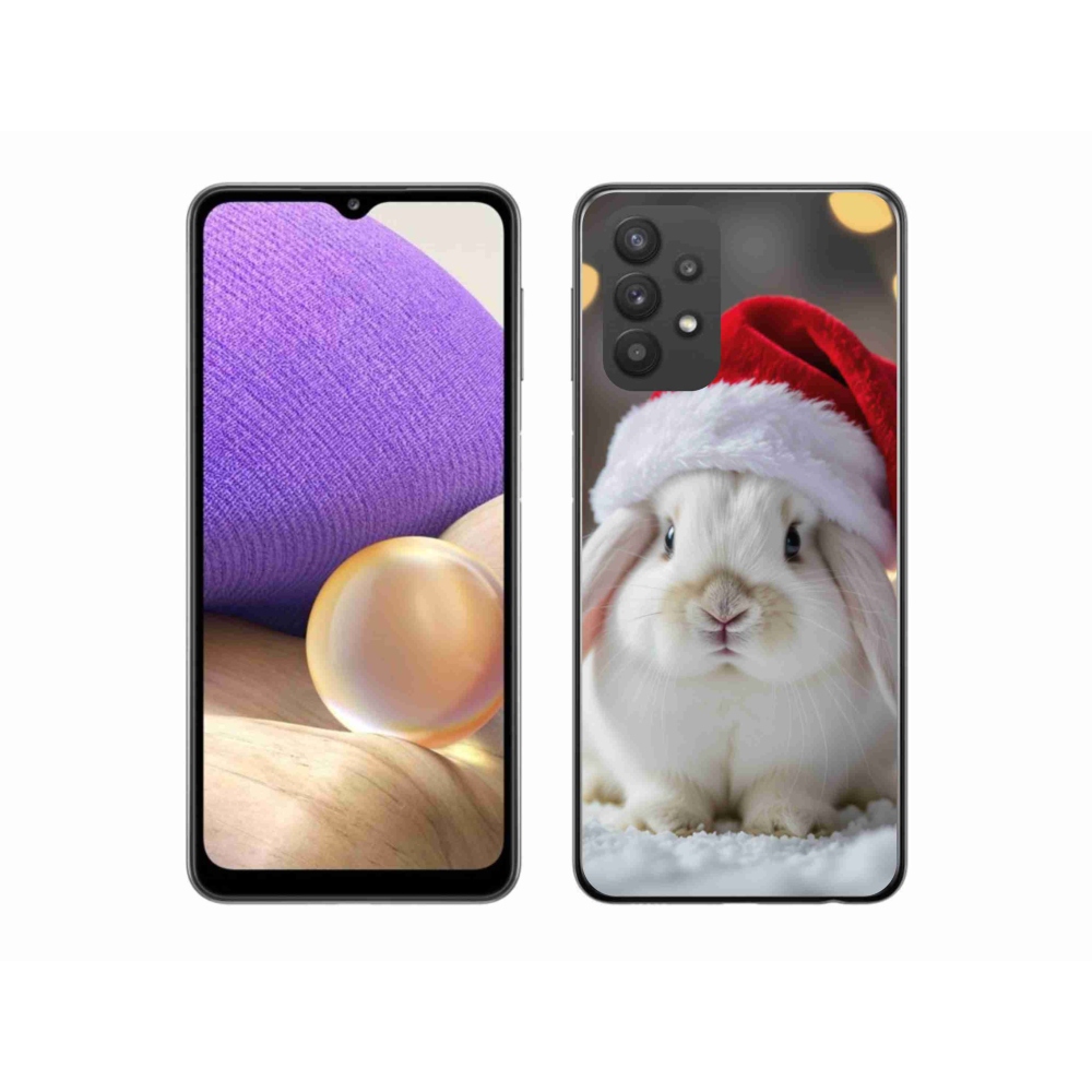 Gél borítás mmCase Samsung Galaxy A32 5G - Karácsonyi nyúl
