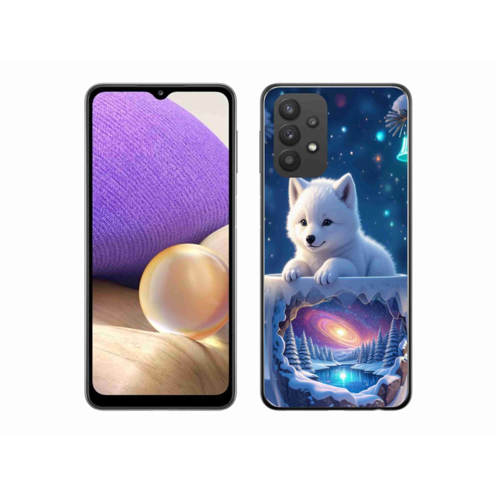 Gél borítás mmCase Samsung Galaxy A32 5G - Karácsonyi kölyökkutyakölyök